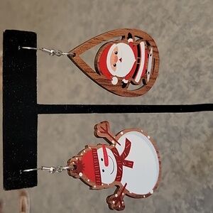 #F Snowmen and Santa Earrings